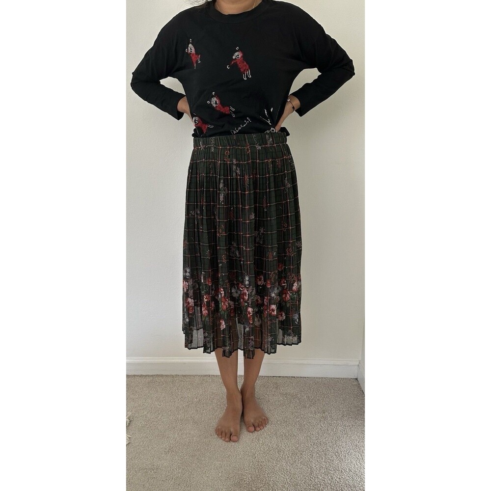NWT Zara Woman Size Small Pleated Skirt Kilt Style Buckles Celtic Plaid Irish